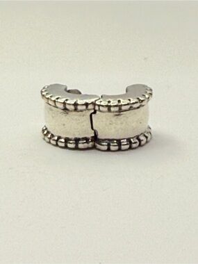 Retired Pandora Beveled Edge Clip Charm 925 Sterling Silver 790267